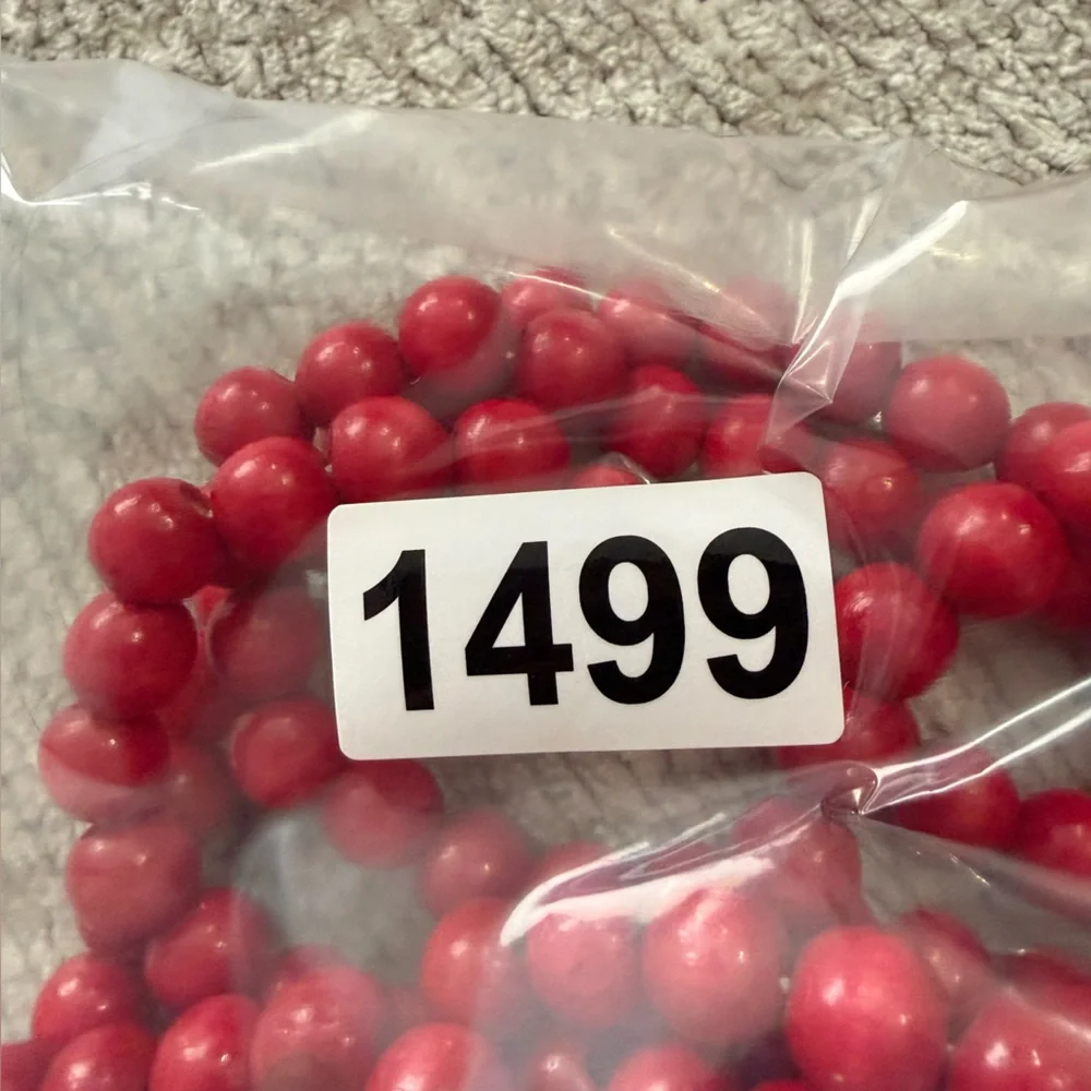 Vintage Christmas Tree Cranberry‎ Red Bead Garland Small Beads Lot